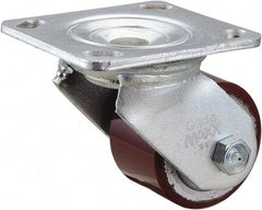 Value Collection - 3" Diam x 1-1/2" Wide x 4-1/2" OAH Top Plate Mount Swivel Caster - Polyurethane, 420 Lb Capacity, Roller Bearing, 4 x 4-1/2" Plate - Caliber Tooling