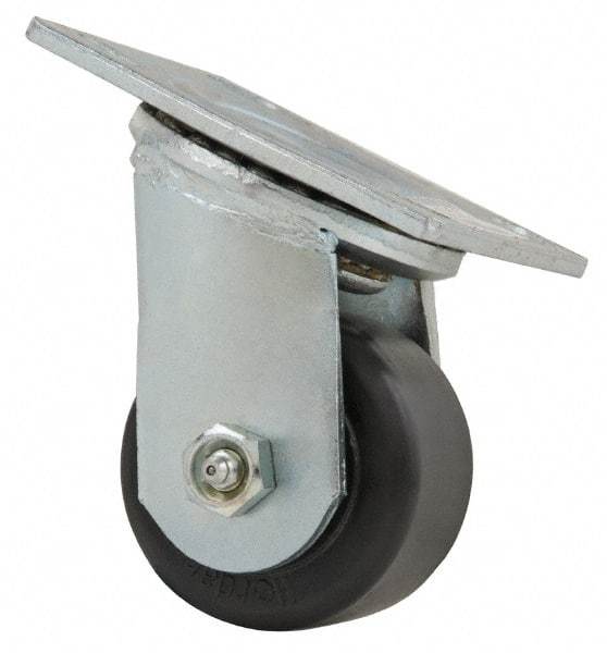 Value Collection - 3-1/4" Diam x 1-1/2" Wide x 4-1/2" OAH Top Plate Mount Swivel Caster - Phenolic, 600 Lb Capacity, Roller Bearing, 4 x 4-1/2" Plate - Caliber Tooling