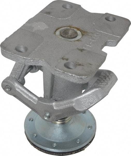 Albion - 7-1/4" Mounting Height, Position Floor Lock for 5 & 6" Diam Caster Wheels - 6-1/4" Retracted Clearance, 4-1/2" x 6" Top Plate Size, 2-7/16" x 4-15/16" Bolt Hole Spacing - Caliber Tooling