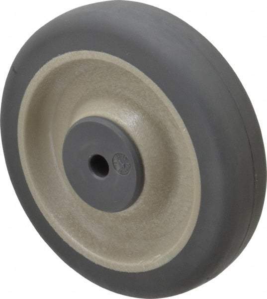 Albion - 5 Inch Diameter x 1-1/4 Inch Wide, Rubber Caster Wheel - 250 Lb. Capacity, 1-9/16 Inch Hub Length, 3/8 Inch Axle Diameter, Ball Bearing - Caliber Tooling