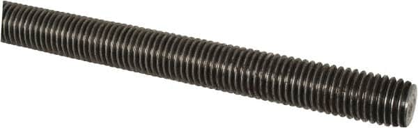 Made in USA - 7/8-9 UNC (Coarse), 6' Long, Low Carbon Steel Threaded Rod - Oil Finish Finish, Right Hand Thread - Caliber Tooling