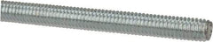 Made in USA - 3/8-16 UNC (Coarse), 6' Long, Low Carbon Steel Threaded Rod - Zinc-Plated Finish, Right Hand Thread - Caliber Tooling