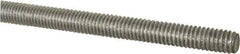 Made in USA - 1/2-13 UNC (Coarse), 6' Long, Low Carbon Steel Threaded Rod - Zinc-Plated Finish, Right Hand Thread - Caliber Tooling