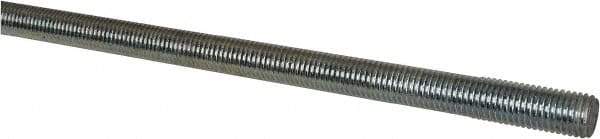 Made in USA - 3/4-10 UNC (Coarse), 6' Long, Low Carbon Steel Threaded Rod - Zinc-Plated Finish, Right Hand Thread - Caliber Tooling