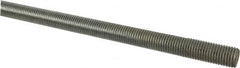 Made in USA - 1-8 UNC (Coarse), 6' Long, Low Carbon Steel Threaded Rod - Zinc-Plated Finish, Right Hand Thread - Caliber Tooling