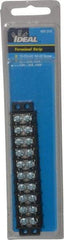 Ideal - 10 Poles, 300 Volt, 30 Amp, -40 to 266°F, Polyester Thermoplastic, Polyester Thermoplastic Multipole Terminal Block - Zinc Plated Steel, 22 to 14 AWG Compatibility, 0.41 Inch High - Caliber Tooling