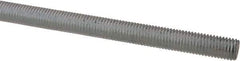 Made in USA - 1/4-28 UNF (Fine), 6' Long, Low Carbon Steel Threaded Rod - Zinc-Plated Finish, Right Hand Thread - Caliber Tooling