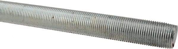 Made in USA - 3/4-16 UNF (Fine), 6' Long, Low Carbon Steel Threaded Rod - Zinc-Plated Finish, Right Hand Thread - Caliber Tooling