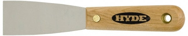 Putty Knife: Steel, 1-1/2″ Wide Stiff, Hardwood Handle