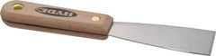 Hyde Tools - 1-1/2" Wide Stainless Steel Putty Knife - Stiff, Hardwood Handle, 7-3/4" OAL - Caliber Tooling