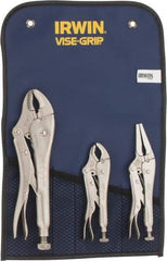 Irwin - 3 Piece Locking Plier Set - Comes in Tool Roll - Caliber Tooling