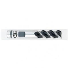 1/2" Dia. - 3-1/4" OAL - Bright VC10-50° Helix - Square End SE EM - 3 FL - Caliber Tooling