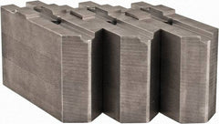 Abbott Workholding Products - Tongue & Groove Attachment, Square Soft Lathe Chuck Jaw - 3 Jaws, Steel, 1.5748" Btw Mount Hole Ctrs, 4-1/2" Long x 1-1/2" Wide x 3" High, 0.4724" Groove, 0.4724" & 12mm Fastener - Caliber Tooling