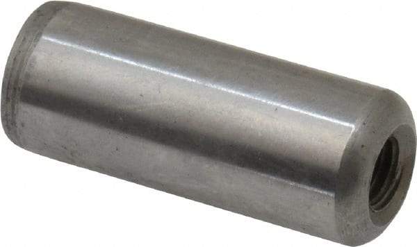 Gibraltar - 1/2" Diam x 1-1/4" Pin Length C-1215 Case Hardened Steel Pull Out Dowel Pin - 1 Beveled & 1 Threaded End - Caliber Tooling