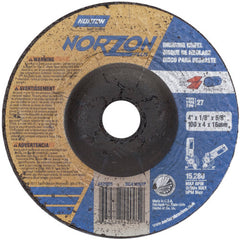 4″ × 1/8″ × 5/8″ NorZon Plus Non-Woven Depressed Center Wheel Type 27 Ceramic Alumina / Zirconia Alumina - Caliber Tooling