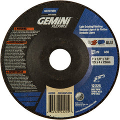 5″ × 1/8″ × 7/8 ″ Gemini Non-Woven Depressed Center Wheel Type 29 36 Grit - Caliber Tooling