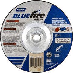 7″ × 1/4″ × 5/8″ BlueFire Non-Woven Depressed Center Wheel Type 27 Zirconia Alumina / Aluminum Oxide - Caliber Tooling