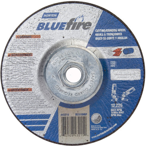 ‎5 × 1/8 × 5/8 - 11″ BlueFire Grinding Wheel ZA 30 U Type 27 - Caliber Tooling