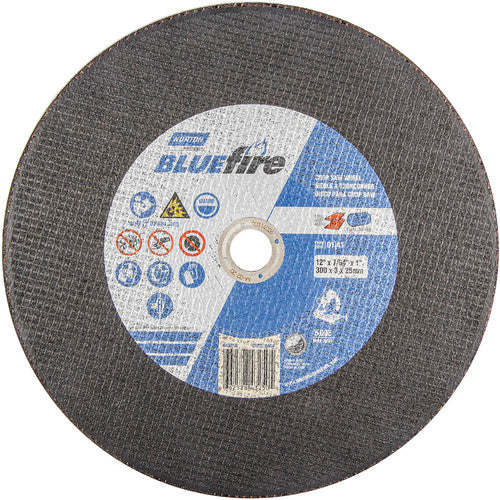 12″ × 7/64″ × 1″ BlueFire Chopsaw Cut-Off Wheel Type 01 Straight Zirconia Alumina/Aluminum Oxide - Caliber Tooling