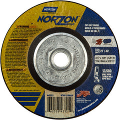 ‎4-1/2″ × 1/8″ × 5/8″-11 NorZon Plus Non-Woven Depressed Center Wheel Type 27 - Caliber Tooling