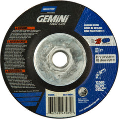 ‎4-1/2 × 1/4 × 5/8 - 11″ Gemini Fast Cut Grinding Wheel A 24 N BDA Type 27 - Caliber Tooling