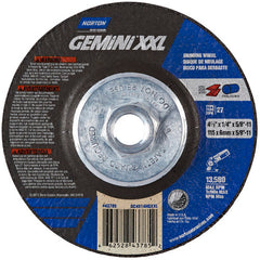 ‎4-1/2″ × 1/4″ × 5/8″-11 Gemini Depressed Center Wheel Type 27 Aluminum Oxide - Caliber Tooling