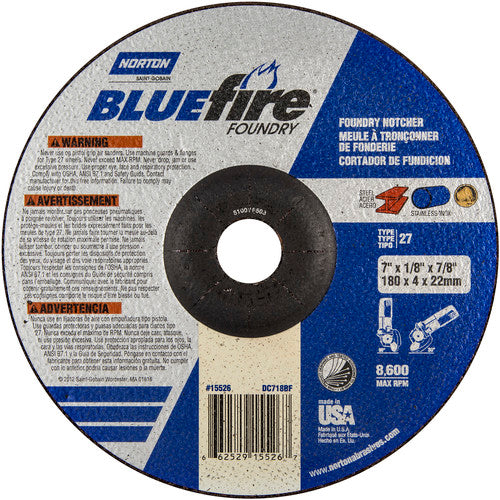 7″ × 1/8″ × 7/8″ BlueFire Non-Woven Depressed Center Wheel Type 27 24 Grit - Caliber Tooling