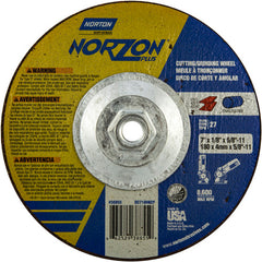 7″ × 1/8″ × 5/8″ NorZon Plus Non-Woven Depressed Center Wheel Type 27 - Caliber Tooling