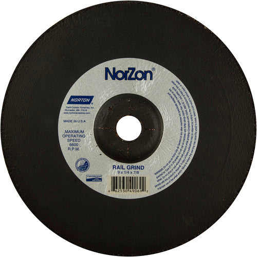 9″ × 1/4″ × 7/8″ NorZon III Non-Woven Depressed Center Wheel Type 27 - Caliber Tooling