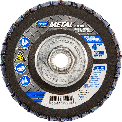 ‎4-1/2 × 5/8 - 11″ Metal Fiberglass Conical Flap Disc Type 29 P40 Grit R828 Zirconia Alumina - Caliber Tooling