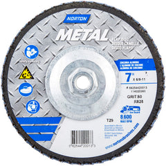 ‎7 × 5/8 - 11″ Metal Fiberglass Conical Flap Disc Type 29 80 Grit R828T Zirconia Alumina - Caliber Tooling