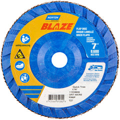 7 × 7/8″ Blaze Plastic Flat Flap Disc Type 27 60 Grit R980P Premium Ceramic Alumina - Caliber Tooling