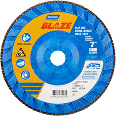 7 × 7/8″ Blaze Plastic Flat Flap Disc Type 27 120 Grit R980P Premium Ceramic Alumina - Caliber Tooling