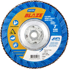 ‎7 × 5/8 - 11″ Blaze Plastic Flat Flap Disc Type 27 40 Grit R980P Premium Ceramic Alumina - Caliber Tooling