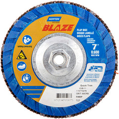 ‎7 × 5/8 - 11″ Blaze Plastic Flat Flap Disc Type 27 60 Grit R980P Premium Ceramic Alumina - Caliber Tooling