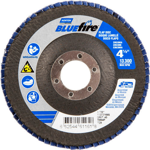 ‎4-1/2 × 7/8″ BlueFire Fiberglass Conical Flap Disc Type 29 P40 Grit R884P Zirconia Alumina - Caliber Tooling