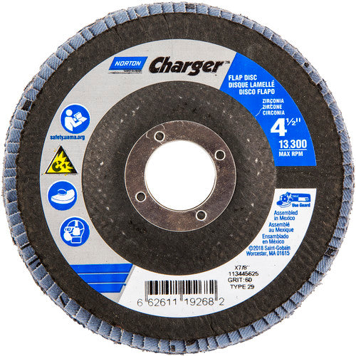 ‎4-1/2″ × 1/4″ × 7/8″ Charger R822 Flap Disc Type 29 Conical 60 Grit - Caliber Tooling