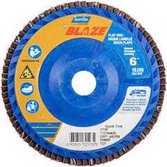 6 × 7/8″ Blaze Plastic Flat Flap Disc Type 27 40 Grit R980P Premium Ceramic Alumina - Caliber Tooling