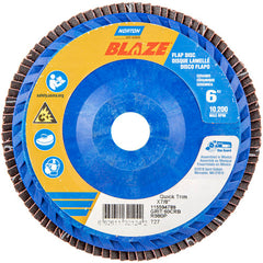 6 × 7/8″ Blaze Plastic Flat Flap Disc Type 27 60 Grit R980P Premium Ceramic Alumina - Caliber Tooling