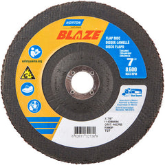 7 × 7/8″ Blaze Fiberglass HD Flat Flap Disc Type 27 40 Grit R980P Premium Ceramic Alumina - Caliber Tooling