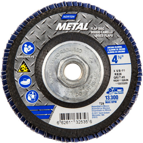 ‎4-1/2″ × 5/8″-11 40 Grit Type 29 Flap Disc - Caliber Tooling