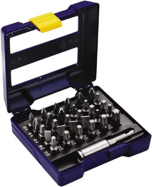 Irwin - 31 Piece, 1/4" Drive Screwdriver Insert Bit Set - #0 to #3 Phillips, 0.05 to 1/4" Hex, 1.27 to 10mm Hex, T10 to T40 Torx, #1 to #3 Square Recess - Caliber Tooling