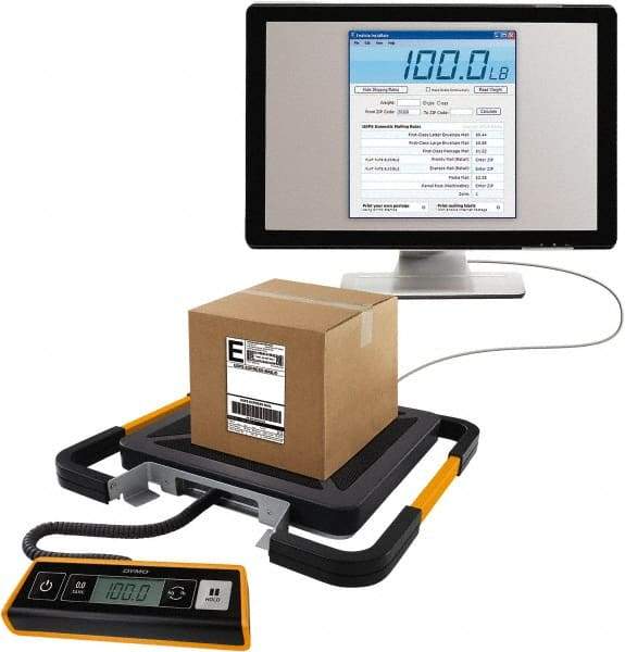 Dymo - 15" Base, 400 Lb Capacity, Digital Scale - 0.5 Lb Graduation, USB, 120 Volt Adapter or (3) AAA Batteries - Caliber Tooling