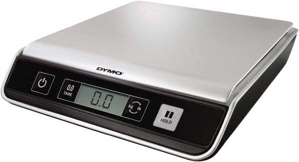 Dymo - 9.2" Base, 25 Lb Capacity, Digital Scale - 0.01 Lb, 0.2 oz & 5 g Graduation, USB Cable from Computer or (3) AAA Batteries - Caliber Tooling