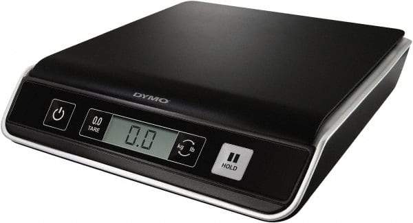 Dymo - 9.2" Base, 10 Lb Capacity, Digital Scale - 0.01 Lb, 0.2 oz & 5 g Graduation, USB Cable from Computer or (3) AAA Batteries - Caliber Tooling