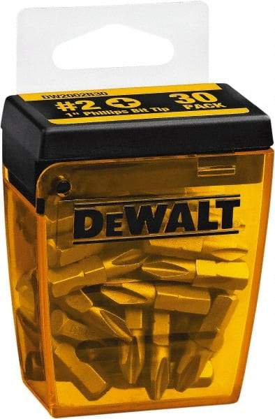 DeWALT - #2, Tip Phillips Screwdriver Bit - 1/4" Drive, 1" OAL - Caliber Tooling