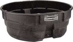 Rubbermaid - 300 Gallon Black Oval Plastic Stock Tank - 25" High x 69" Diam - Caliber Tooling