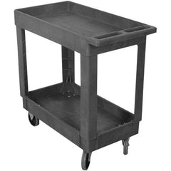 Wesco Industrial Products - 500 Lb Capacity, 17-3/8" Wide x 34-1/4" Long x 32-1/2" High Service Cart - 2 Shelf, Plastic, TPR Casters - Caliber Tooling