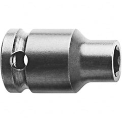 Impact Socket: 3/8″ Drive, Square Drive 6-Point, 38.1 mm OAL, Satin