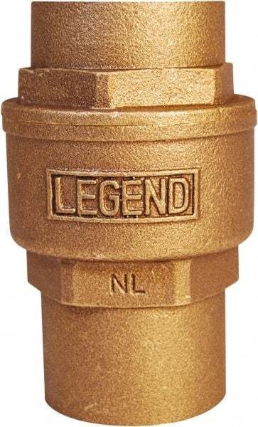 Legend Valve - 2" Lead Free Bronze Check Valve - Inline, C x C Sweat, 250 WOG - Caliber Tooling